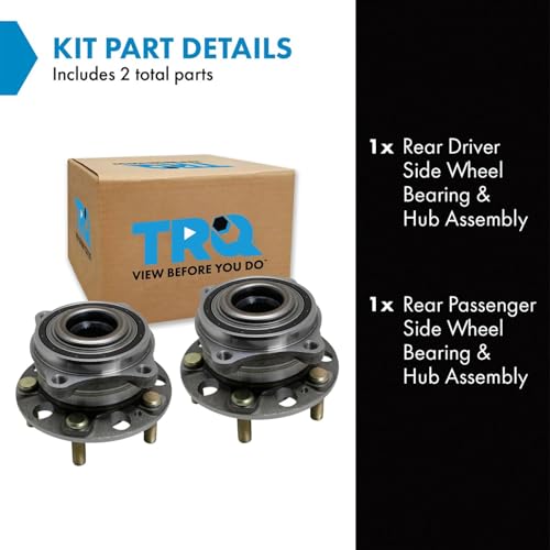 TRQ 2 Piece Rear Wheel Bearing & Hub Assembly Set with ABS Sensor Compatible with 2017-2020 Genesis G80 2015-2016 Hyundai - Image 2