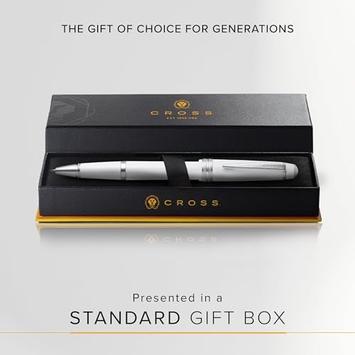 Cross Bailey Light Polished White Rollerball Pen – Refillable, Medium Point Black Ink, Presented in Everyday Gift Box - Image 4