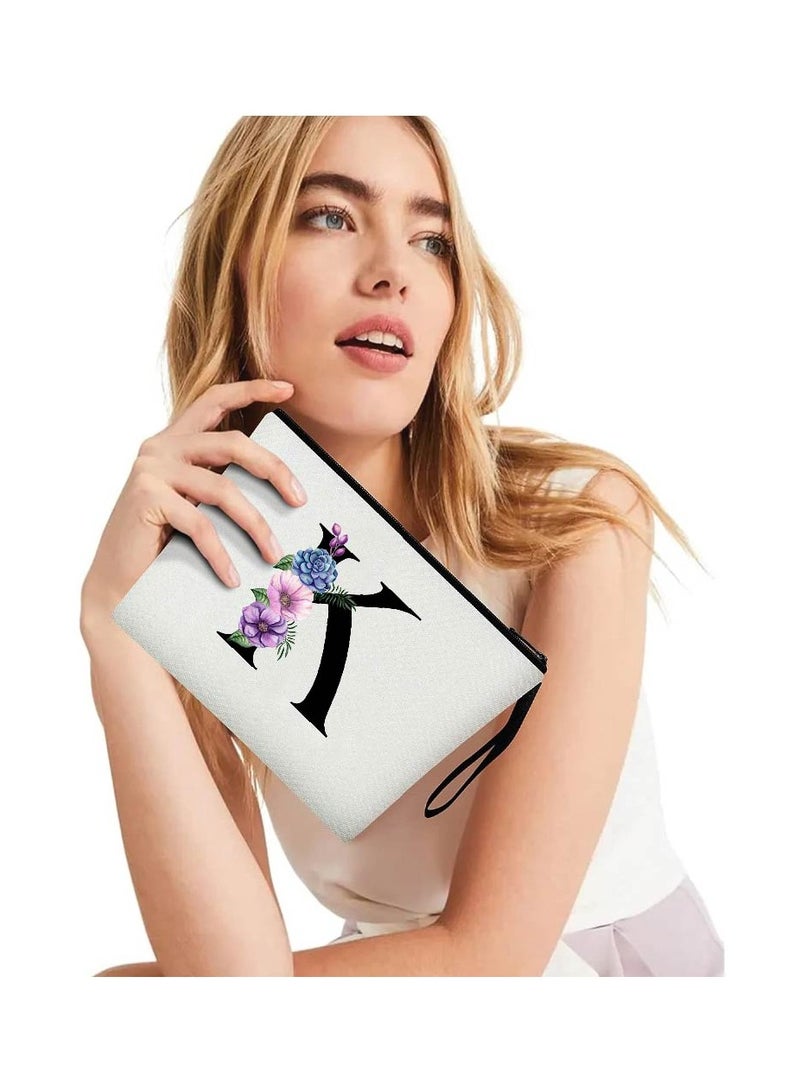 PRINTSHOP4ME Initial Letters Canvas Cotton Tote Bag, Cosmetic Pouch, and Stainless Steel Travel Mug - A Stylish Pack of 3 Combo Set for Girls - Gift for wedding - Gifts for girls - Gift for friends - Image 3