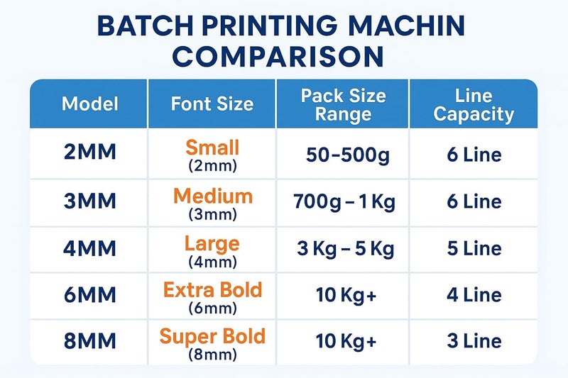 ACGL ASPL 2mm Heavy-Duty Batch Printing Machine | Prints Batch No., Packing Date, Expiry Date, MRP, Net Weight, Quantity, Size, and More | 50–500 Gram Packaging Compatible | Industrial & Commercial Use - Image 5