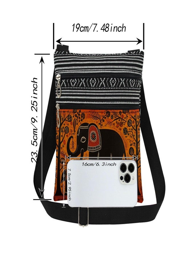 XiaoGalaee Elephant Print Women Crossbody Bag Wildlife with Plant Adjustable Shoulder Strap Messenger Bag Men Travel Crossbody Purse Unique Birthday Present Elephant Gift for Adult - Image 4