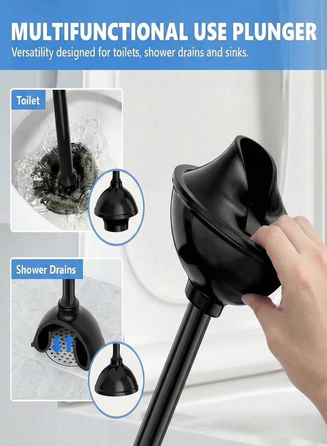 LOVLOY Toilet Plunger with Holder, Plungers for Bathroom Heavy Duty for 5.3-inch Toilet Drain, Toilet Plunger and Holder Combo for Bathroom Cleaning (Style 1) - Image 3