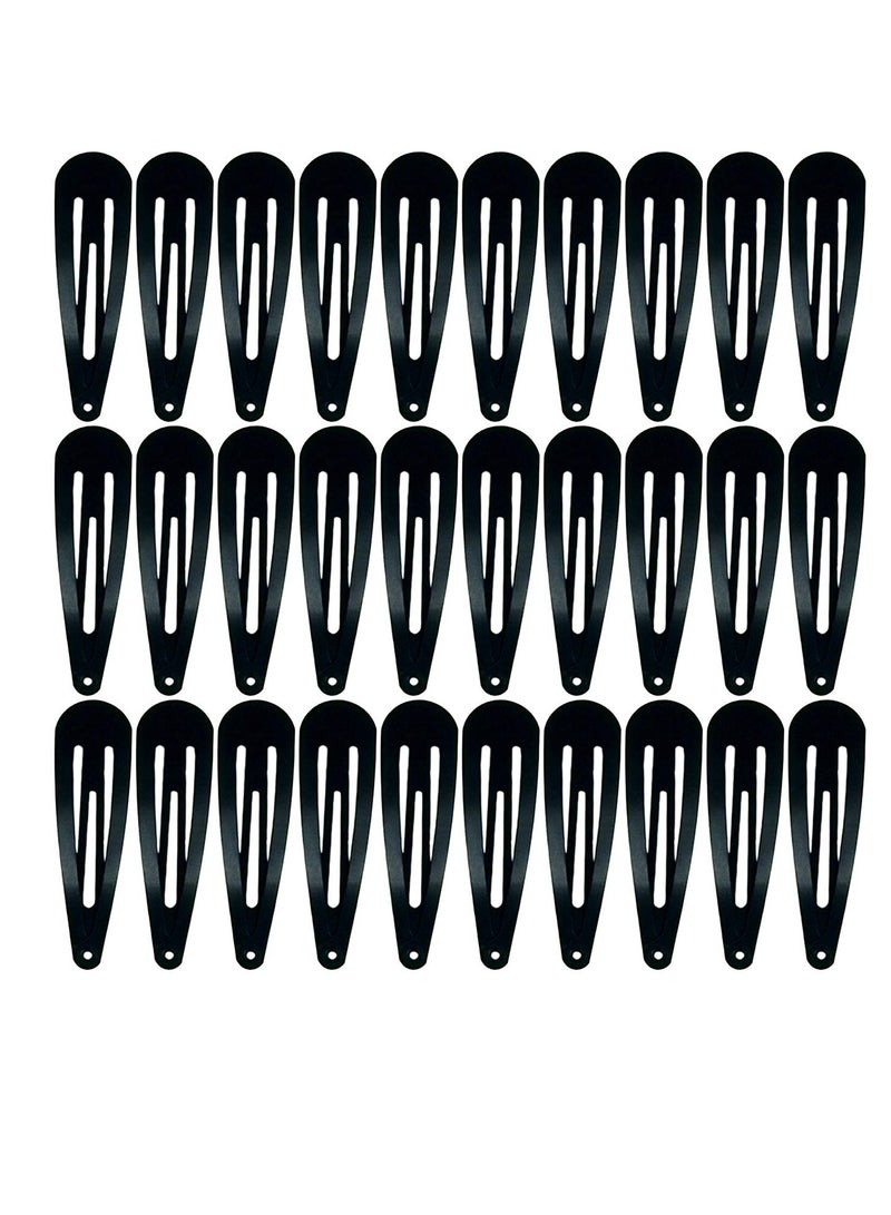 SP 30,60 Pack Black 2 Inch Women Metal Snap Hair Clips Accessories No Slip Hair Barrettes Girls Women Hair Accessories (Black 30PCS) - Image 1