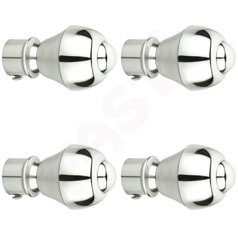 FAST CBS73 Stainless Steel Curtain Rod & Brackets Finial, 86 x 50 mm, 4 Pieces (Silver and White) - Image 5