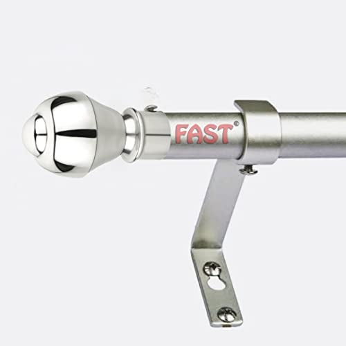 FAST CBS73 Stainless Steel Curtain Rod & Brackets Finial, 86 x 50 mm, 4 Pieces (Silver and White) - Image 3