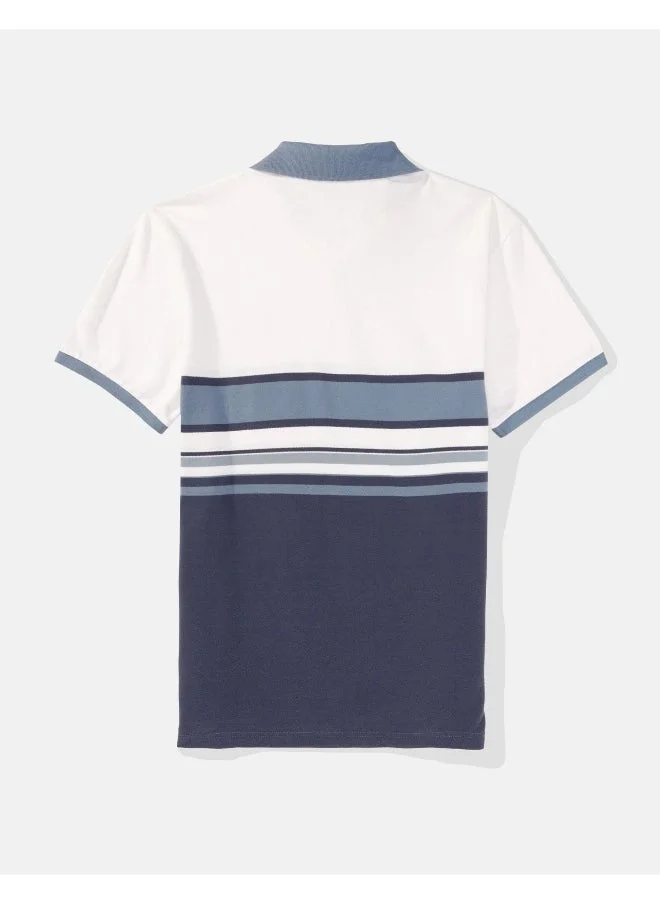 امريكان ايجل Logo Striped Short Sleeve Polo Shirt