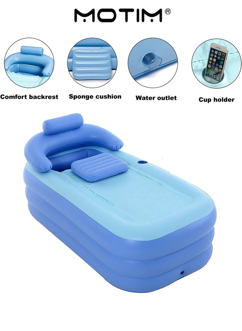 Motim Inflatable Bathtub for Adult PVC Portable Foldable Blow Up Bath Tub Soaking Tubs Freestanding with Electric Air Pump for Adult Bathroom SPA - Image 2
