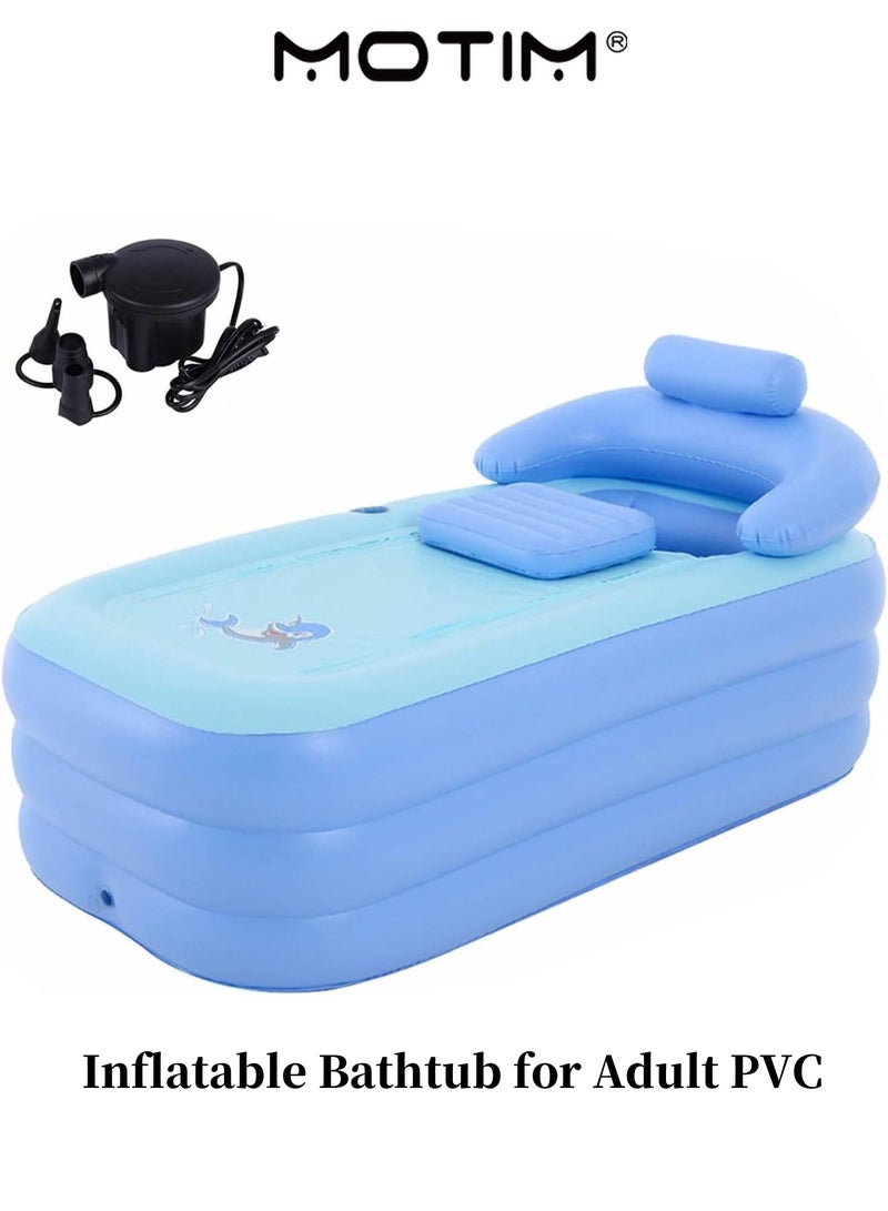 Motim Inflatable Bathtub for Adult PVC Portable Foldable Blow Up Bath Tub Soaking Tubs Freestanding with Electric Air Pump for Adult Bathroom SPA - Image 1