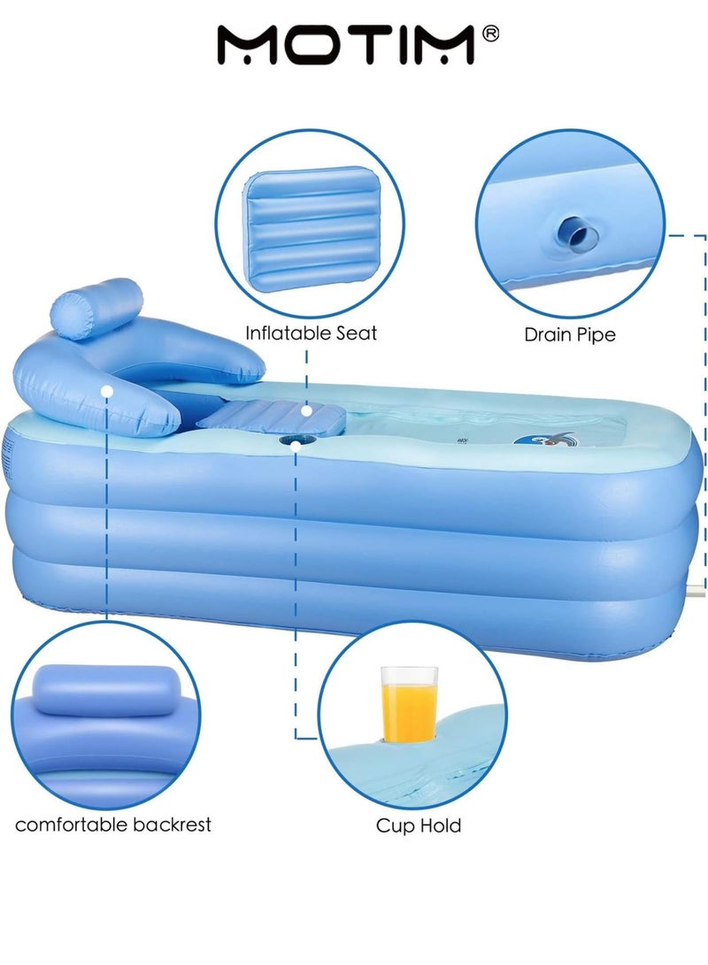 Motim Inflatable Bathtub for Adult PVC Portable Foldable Blow Up Bath Tub Soaking Tubs Freestanding with Electric Air Pump for Adult Bathroom SPA - Image 4