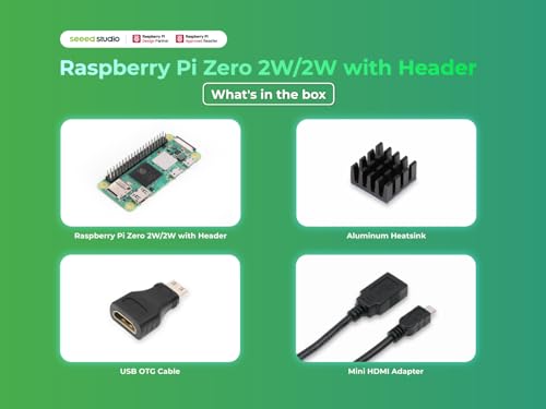 seeed studio Raspberry Pi Zero 2 WH Kit, Official Pre-Soldered Header, Heatsink, USB Cable, HDMI Adapter (with Quad-core CPU,Bluetooth 4.2,BLE,onboard Antenna,etc.) - Image 3