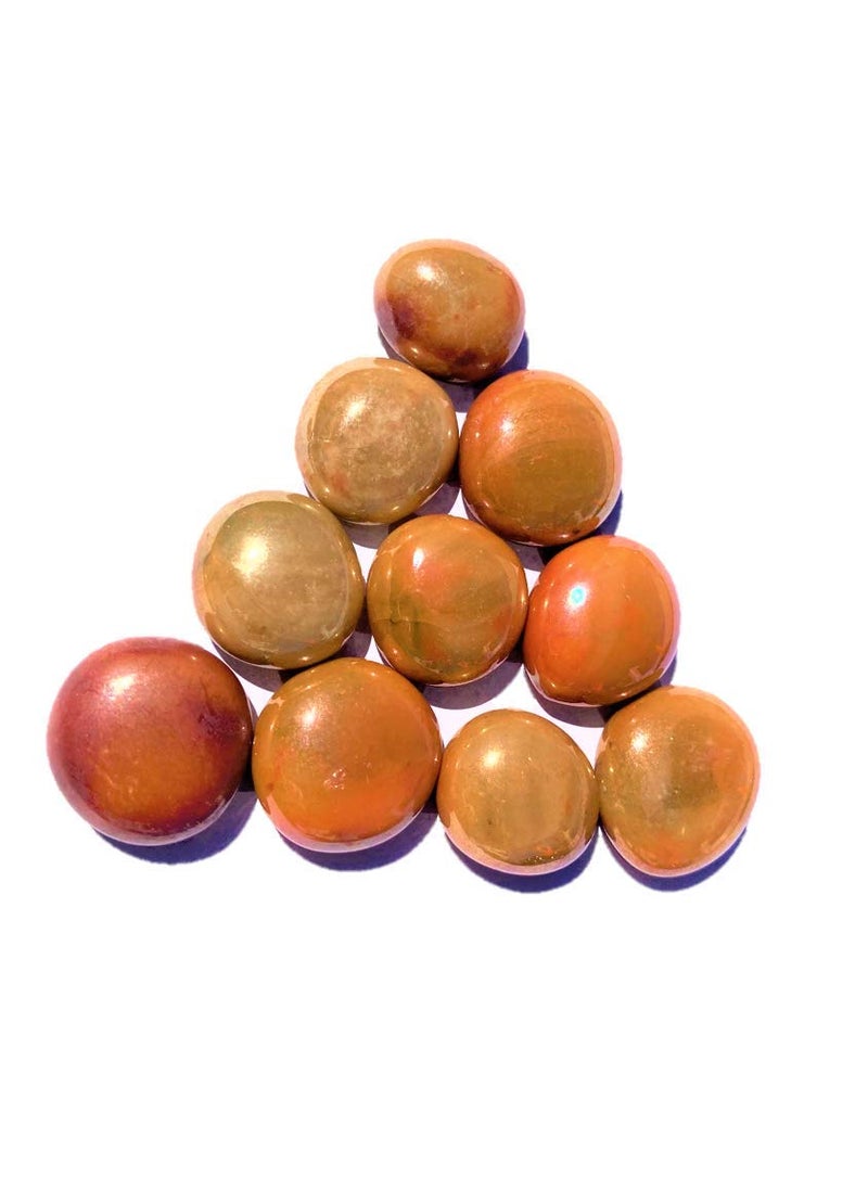 omi kogyo OMI Orange Opaque Round Glass Pebbles Vase fillers Stone Bead for Decorative vase Fountain Table Aquarium 900g Approx 125 Pieces  - Image 1