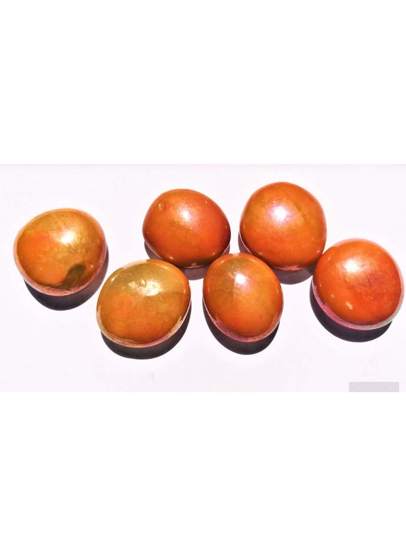 omi kogyo OMI Orange Opaque Round Glass Pebbles Vase fillers Stone Bead for Decorative vase Fountain Table Aquarium 900g Approx 125 Pieces  - Image 4