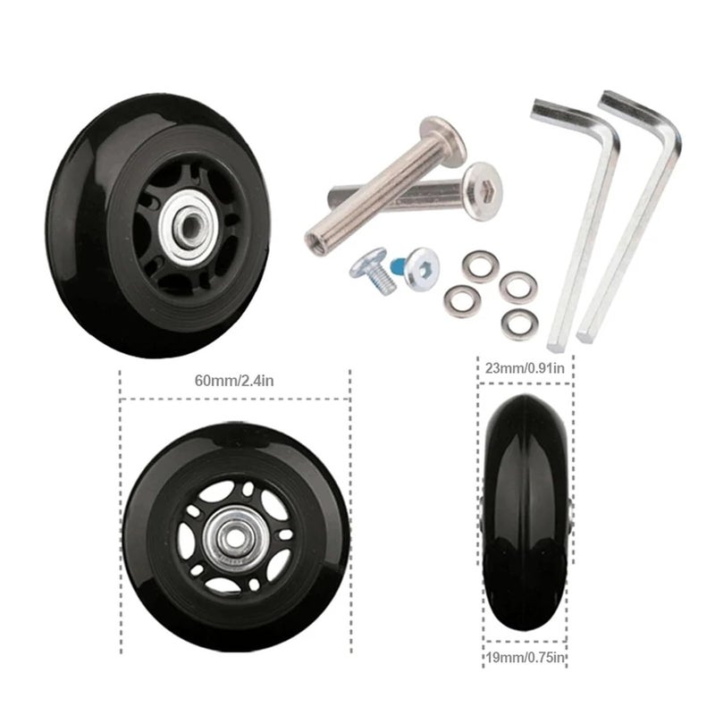 12Pcs/Set Suitcase Parts Axles Dia40/45/50/60/70/90mm Silent Travel Luggage Wheels Casters Repair Replacement Axles Repair Kit(54x18mm) - Image 5