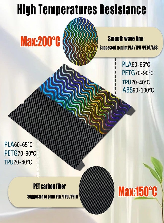 Sahvaim Carbon Fiber PET+Wave Line Build Plate for K1 K1C 3D Printer,235x235mm Flexible Spring Steel Effect Sheet for Creality K1C/K1/K1 SE/Ender 3 V3 SE/Ender 3 V3 KE/Ender 3 S1/Pro/Ender 5 S1. - Image 4