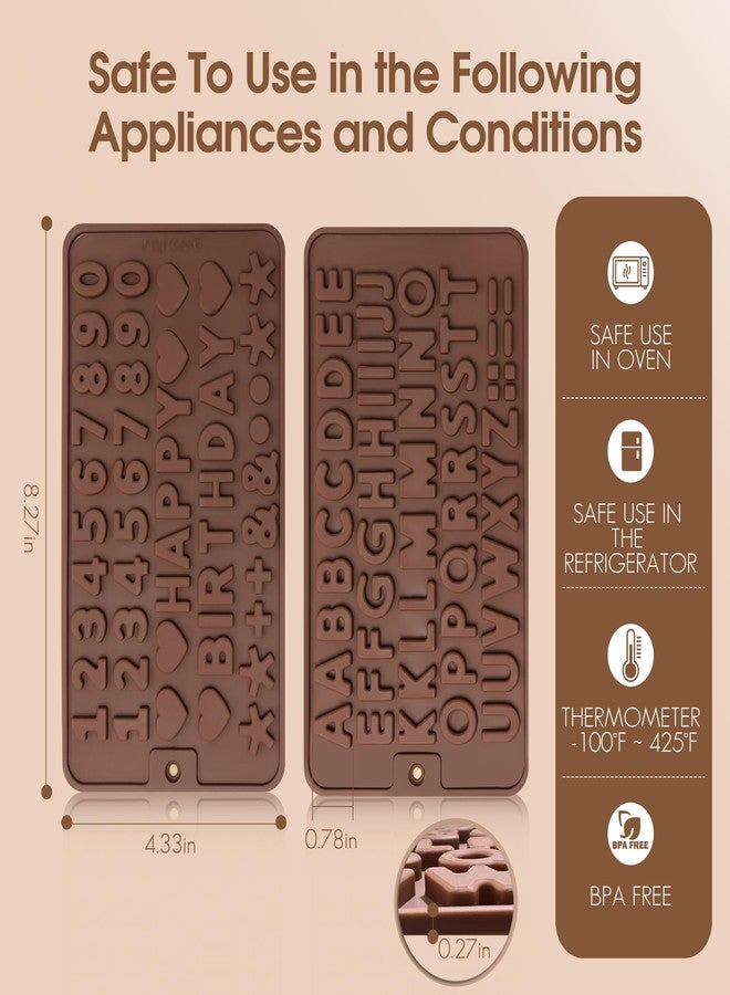 Inn Diary Silicone Letter Mold and Number Chocolate Molds with Happy Birthday Cake Decorations Symbols 2pcs - Image 2
