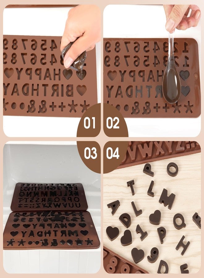 Inn Diary Silicone Letter Mold and Number Chocolate Molds with Happy Birthday Cake Decorations Symbols 2pcs - Image 5