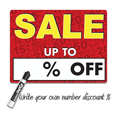 Zelica Sale Signs for Retail Store, write your own% discount with an erasable marker, Clothing store or any retail shop | 12 x9 inch PVC (4 Pack) Sale Sign - Image 2
