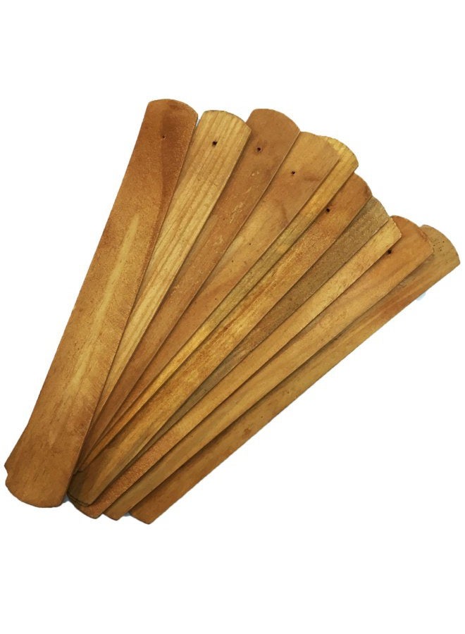 TrendBox 10pcs Handmade Plain Wood Wooden Incense Stick Holder Burner Ash Catcher Natural Design Buddhist - Image 1