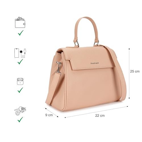 Fastrack Pebbled Satchel for Women, Trendy Faux Leather Satchel with Detachable Sling and Top Handle, Magnetic Flap and Zip Closure for Secure Storage, Versatile Crossbody and Shoulder Bag for Girls - Image 4