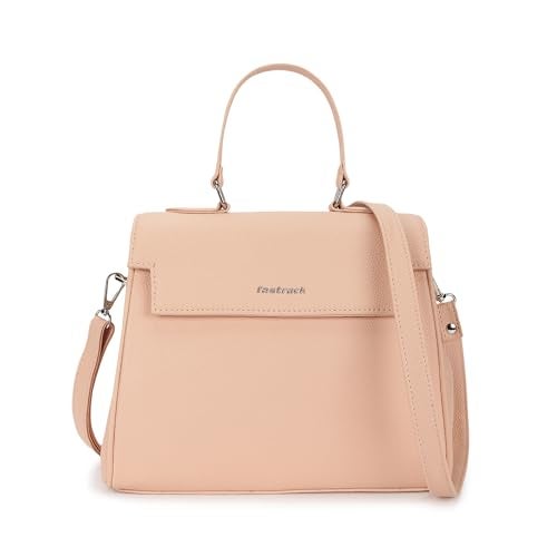 Fastrack Pebbled Satchel for Women, Trendy Faux Leather Satchel with Detachable Sling and Top Handle, Magnetic Flap and Zip Closure for Secure Storage, Versatile Crossbody and Shoulder Bag for Girls - Image 1