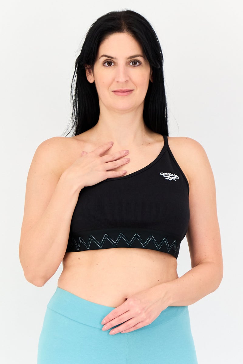 Reebok Women Sportswear Fit Embroidered Logo Training Top, Black - Image 1