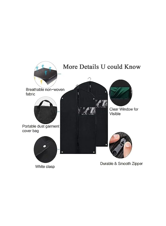 Zaboon Bags Black For Hanging Clothes Set Of 3 Women Dress Bag Men Suit Bag For Travel And Clothing Storage Of Shirts Dance Costumes Suit Cover Closet Storage Long Garment Bags With Zipper  - Image 4