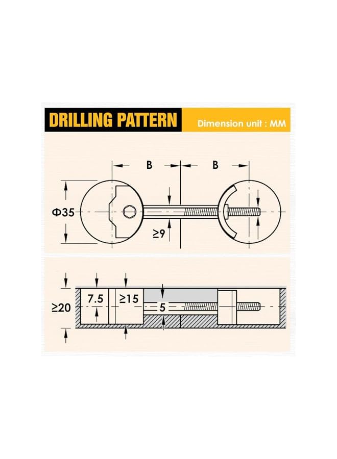 promass 10PCS Countertop Connector Kit, Table Top Fasteners, Joint Connector Drawbolt Pack for Mitered Joints, Butcher Block, Bed Connecting, and Furniture Assembly - Image 5