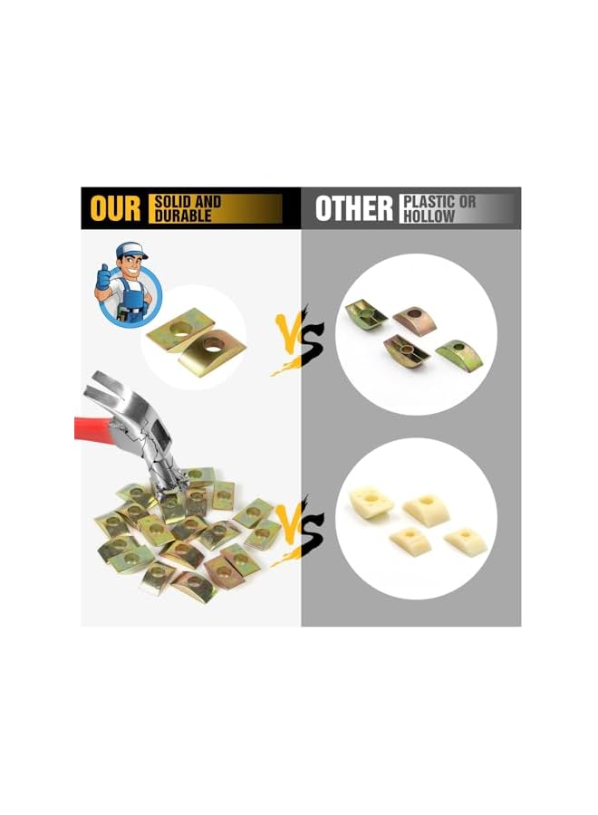 promass 10PCS Countertop Connector Kit, Table Top Fasteners, Joint Connector Drawbolt Pack for Mitered Joints, Butcher Block, Bed Connecting, and Furniture Assembly - Image 3