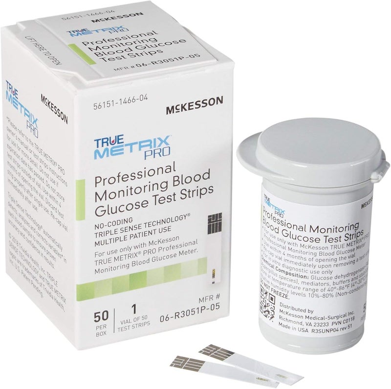 McKesson McKesson True METRIX Blood Glucose Test Strips for Diabetes [150 Strips] Professional Monitoring System, Multiple Patient Use 