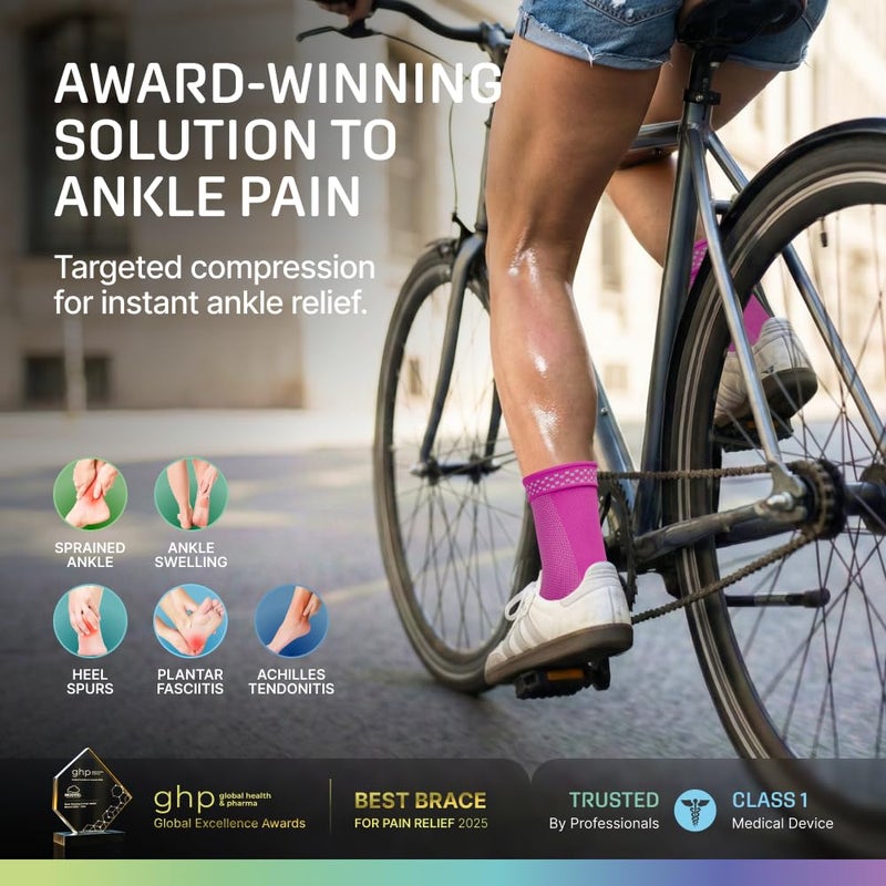 Modvel Foot & Ankle Brace Socks for Sprained Ankle Compression Sleeve - Plantar Fasciitis Relief Brace, Foot Support for pain Women & Men - Tendonitis & Arthritis Feet Sleeve, Stabilizing Ankles Wrap - Image 2