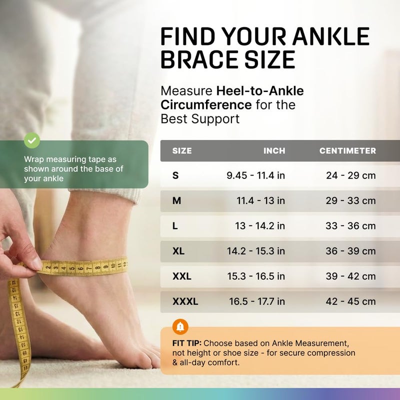 Modvel Foot & Ankle Brace Socks for Sprained Ankle Compression Sleeve - Plantar Fasciitis Relief Brace, Foot Support for pain Women & Men - Tendonitis & Arthritis Feet Sleeve, Stabilizing Ankles Wrap - Image 3