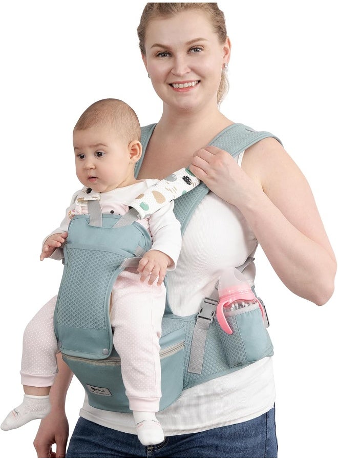 fisca Baby Carrier with Hip Seat for Newborn to Toddler, 6-in-1 Ergonomic Infant Carrier - Image 1