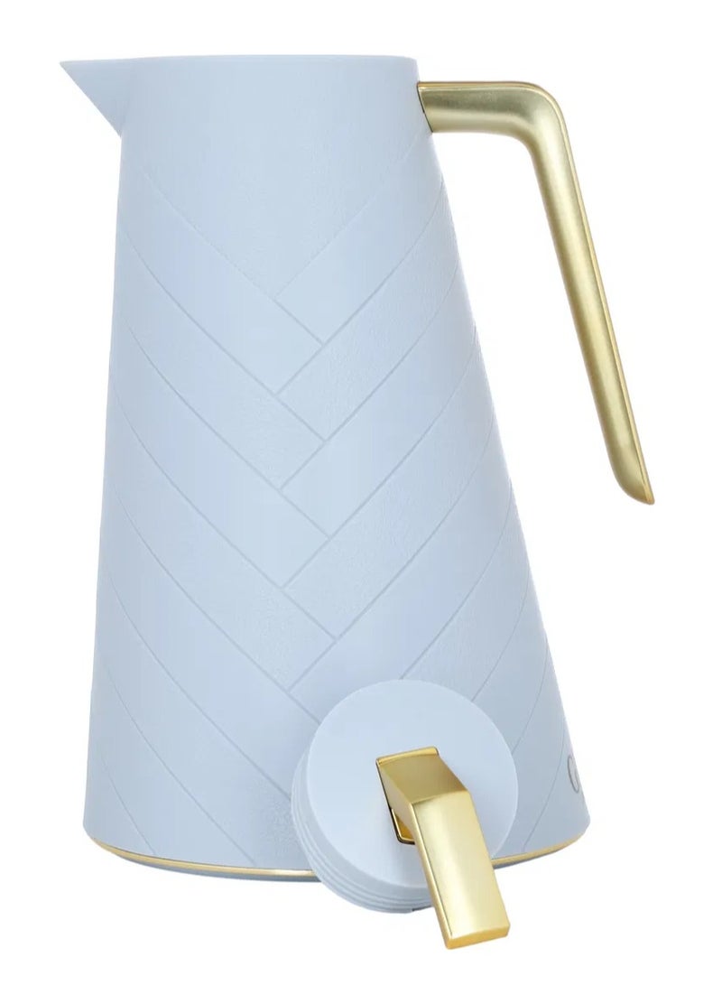 Alsaif Gallery Glory Pro Light Grey Thermos With Gold Handle 1.5L - Image 2