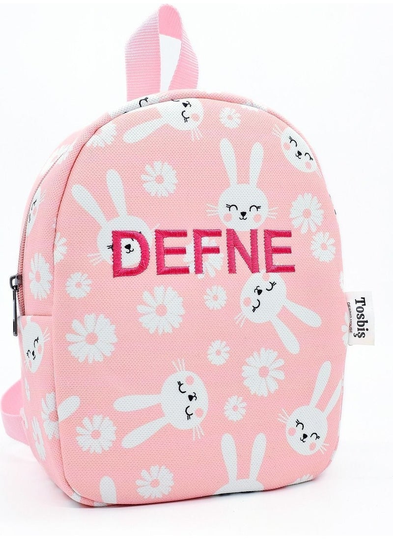 No Additional Features Available [ We Write the Name You Want ] Cute Rabbits 0-8 Years Old Children's Backpack