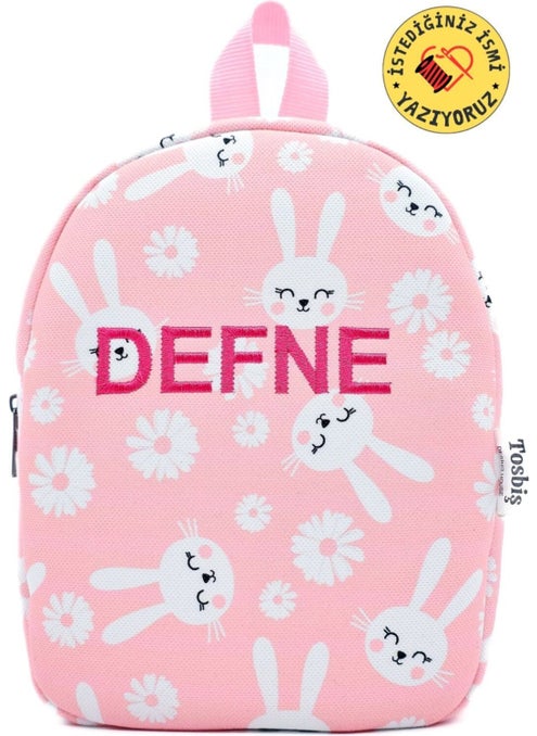 No Additional Features Available [ We Write the Name You Want ] Cute Rabbits 0-8 Years Old Children's Backpack