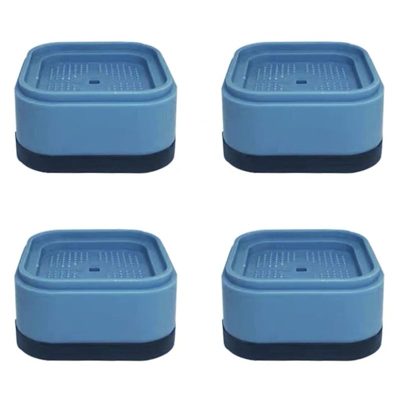 HomeAra AntiSlip AntiVibration Washing Machine Feet Pads Shock And Noise Cancelling Washer And Dryer Pads For Home Furniture Appliances 4Pcs Blue Rubber Pvc - Image 1