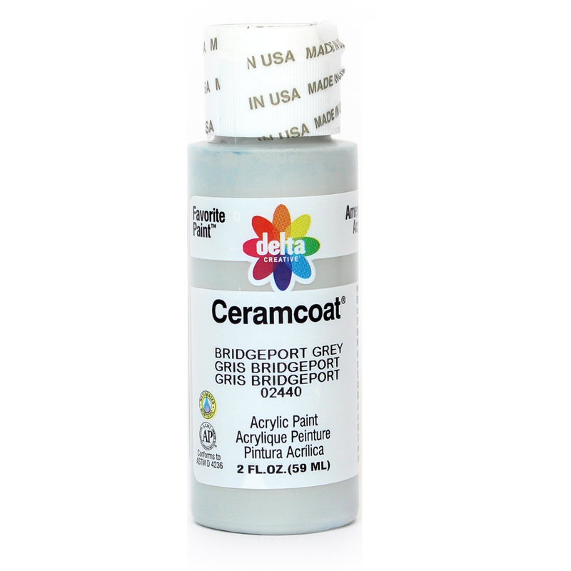 Delta Creative Ceramcoat Acrylic Paint in Assorted Colors (2 oz), 2440, Bridgeport Grey - Image 1