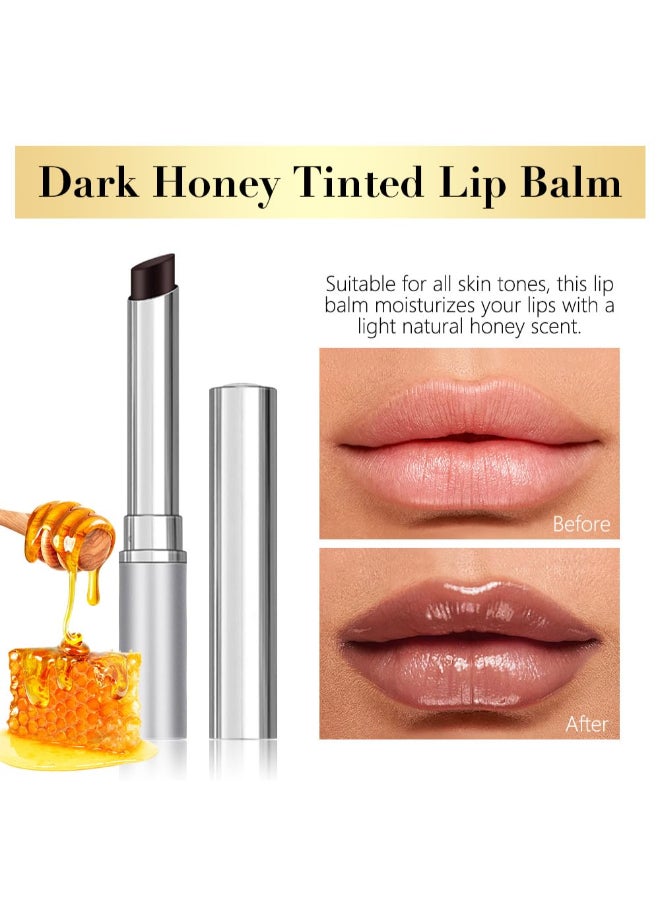 HHLTOH Honey Butter Lipstick Tinted Lip Balm Shine Moisturizing Plumper Lipstick for Women Natural Nourishing Hydrating Lip Gloss Stain for Dry Lips Lightweight Lip Liner Care Makeup Vegan 2Pc Black - Image 4