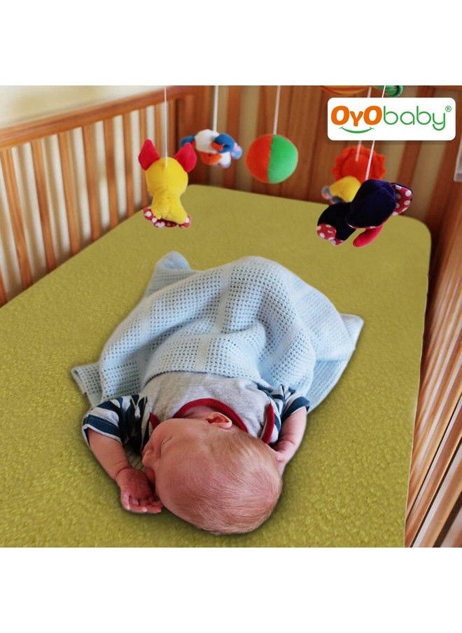 OYO BABY ملاءة سريعة الجفاف ومضادة للماء للأطفال؛ وسادة سرير؛ ملاءة واقية لسرير الأطفال الصغار (متوسطة (100 سم × 70 سم) ذهبية)  - Image 3
