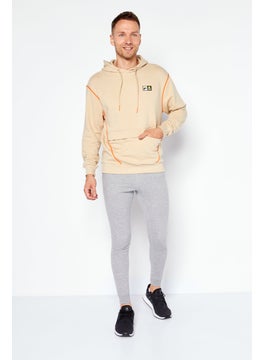 FILA Men Oversized Brand Logo Hoodies, Tan  - Image 2