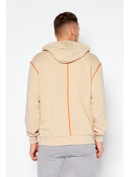 FILA Men Oversized Brand Logo Hoodies, Tan  - Image 3