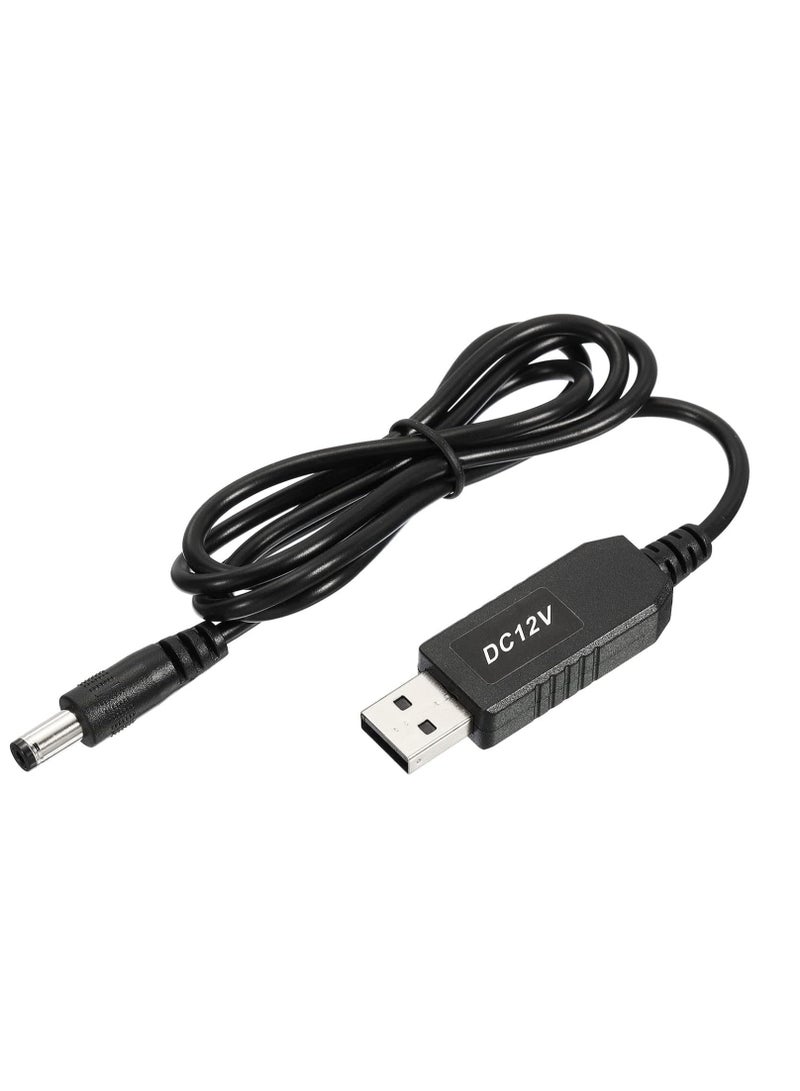DC 5V to DC 12V USB Step Up Voltage Converter, Power Cable with DC Jack 5.5mm x 2.1mm, Great for Routers ,Camera, Car Driving Recorder (Black