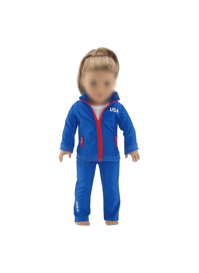 Emily Rose 18 Inch Doll Clothes Clothing Accessories Gift Set Usa 2 Piece Warm Up 18 Inch Doll Outfit Clothing Set Accessory Gift Boxed Fits Most 18" Dolls  - Image 2