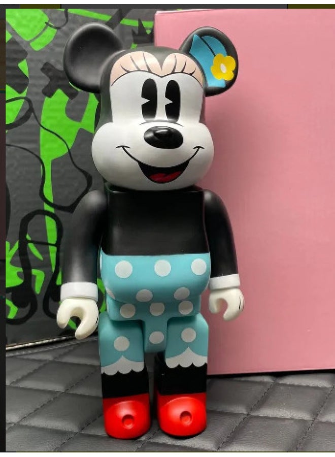 Hundred Bearbricck Vinyl Violence Bear Ornaments Building Blocks Bear Fluid Bear Toy Hand Doll 400%-Color:Minnie With Red Mouth  - Image 1