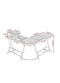 EXPERT L Shaped Office Desk Corner Computer Table Home Gaming Desk Office Writing Workstation Space-Saving Easy to Assemble Black EI-104  - Image 5