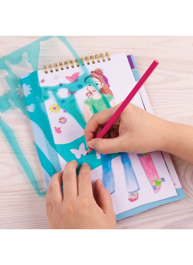 Make It Real Make It Real - Fashion Design Sketchbook: Blooming Vibes - Fashion Sketchbook for Girls - Kids Fashion Design Kit - Fashion Designer Kits for Girls - Fashion Coloring Book for Girls 6-8-10-12-14  - Image 4