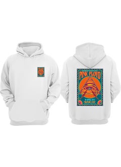 The Wert Unisex Fıılmore East Pink Floyd Design Front Back Printed Regular Fit White Sweatshirt  - Image 1