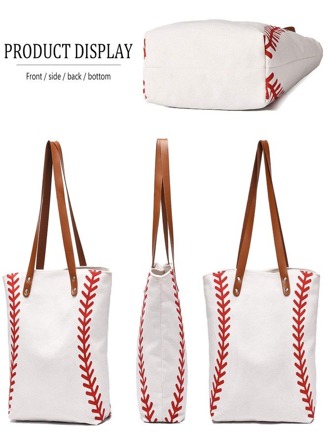 IHAYNER I IHAYNER Large Baseball Tote Bag Sports Printing Utility Top Handle Shoulder Bag Canvas Sport Travel Beach for Women Gifts - Image 2