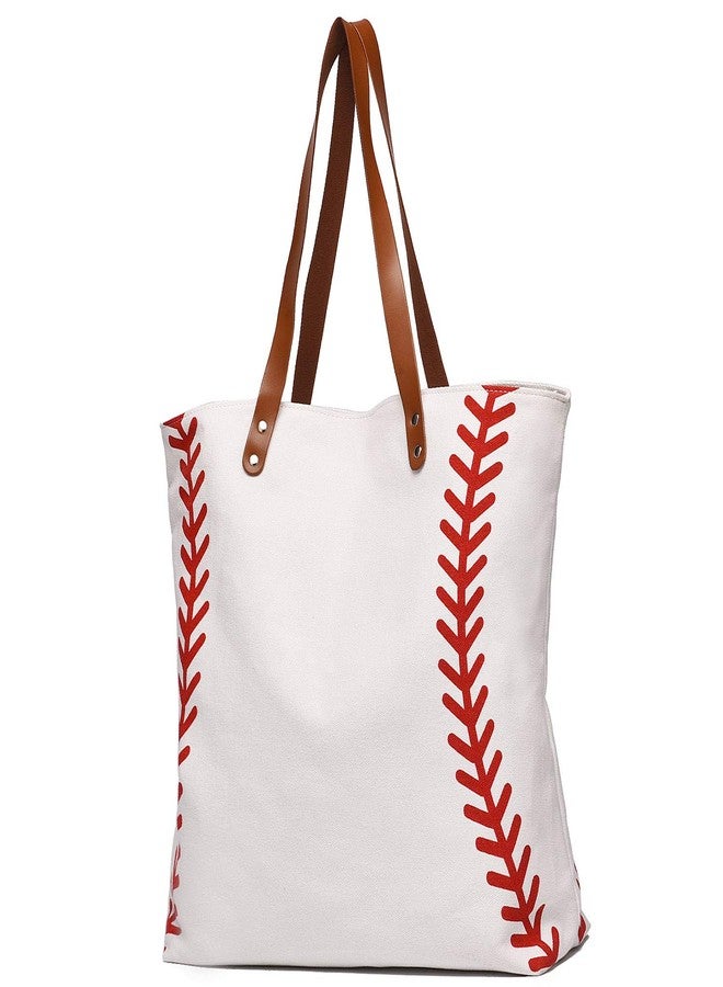 IHAYNER I IHAYNER Large Baseball Tote Bag Sports Printing Utility Top Handle Shoulder Bag Canvas Sport Travel Beach for Women Gifts - Image 1