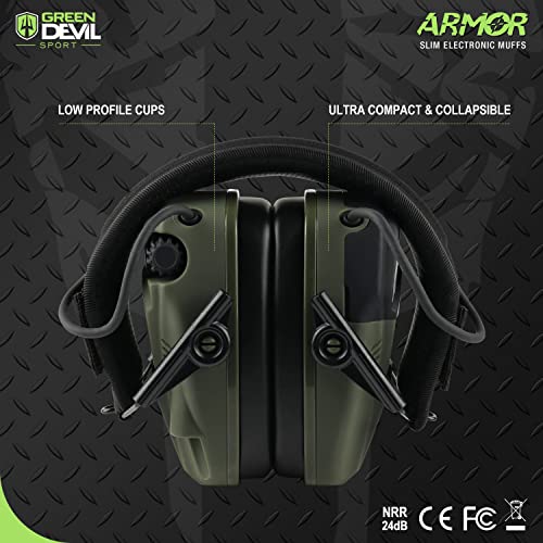 GREEN DEVIL Shooting Ear Protection Electronic Hearing Protection Ear muffs With Mic Sound Amplification Noise Reduction 26dB Earmuffs/Headphones For Gun Range Shooting Hunting - Image 5